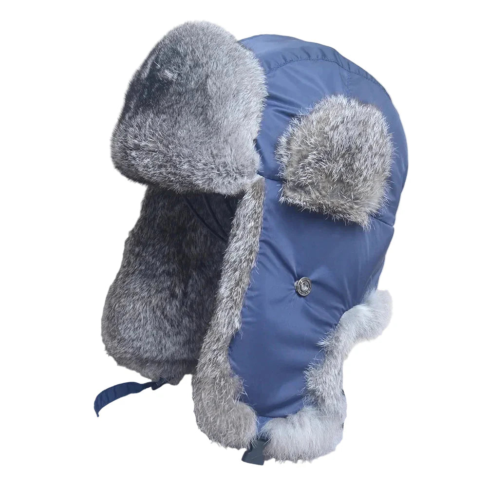 Hastings Winter Fur Trapper Bomber Hat - Rugged Cold Weather Fur Trapper With Organic Cotton