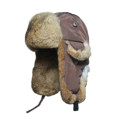 Hastings Winter Fur Trapper Bomber Hat - Rugged Cold Weather Fur Trapper With Organic Cotton