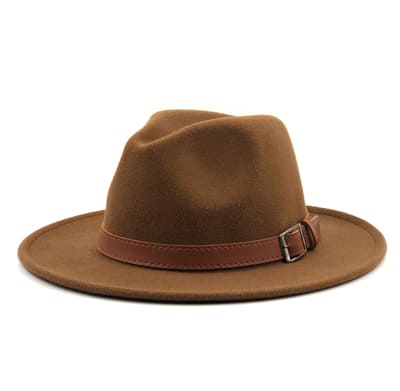 Hawkins Wool Fedora Hat – Classic Wide Brim Felt Hat
