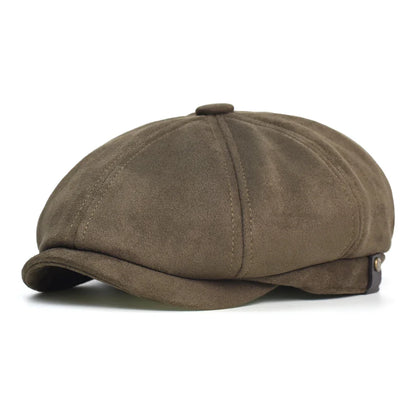 Hayton Suede Newsboy Cap - Timeless Newsboy Silhouette In Suede For Smart Casual Style
