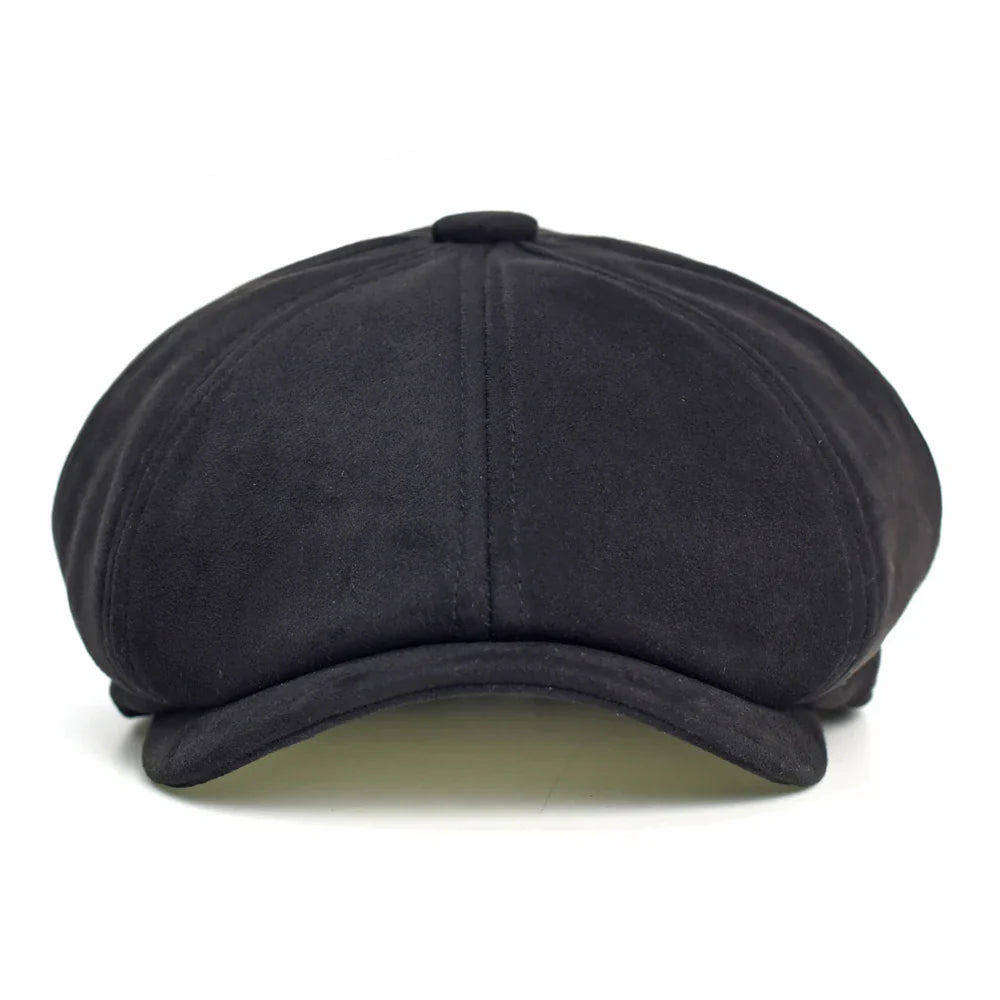 Hayton Suede Newsboy Cap - Timeless Newsboy Silhouette In Suede For Smart Casual Style