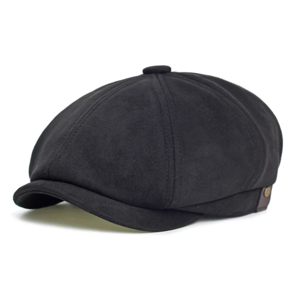 Hayton Suede Newsboy Cap - Timeless Newsboy Silhouette In Suede For Smart Casual Style