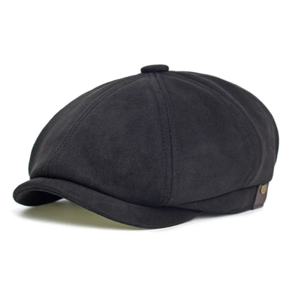 Hayton Suede Newsboy Cap - Timeless Newsboy Silhouette In Suede For Smart Casual Style