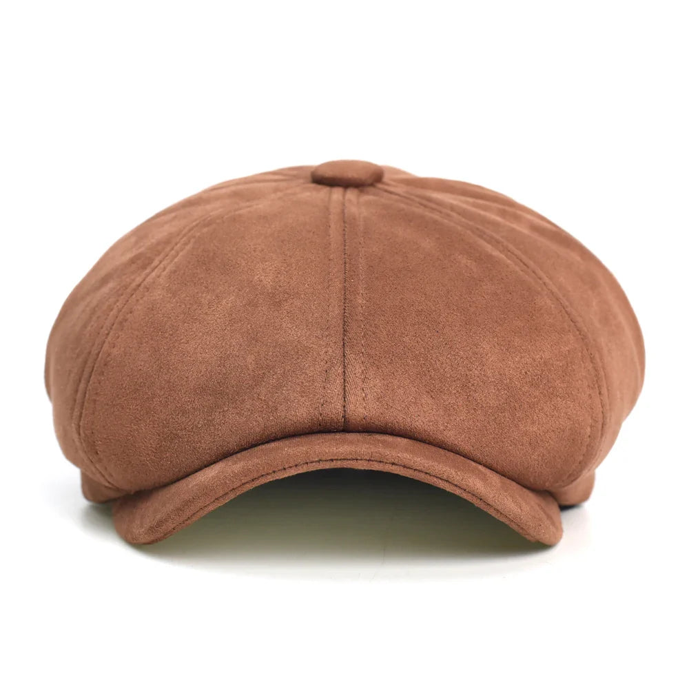 Hayton Suede Newsboy Cap - Timeless Newsboy Silhouette In Suede For Smart Casual Style