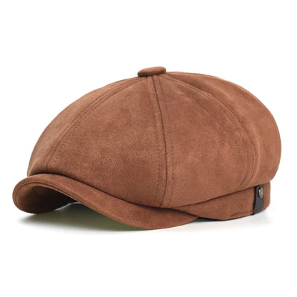 Hayton Suede Newsboy Cap - Timeless Newsboy Silhouette In Suede For Smart Casual Style