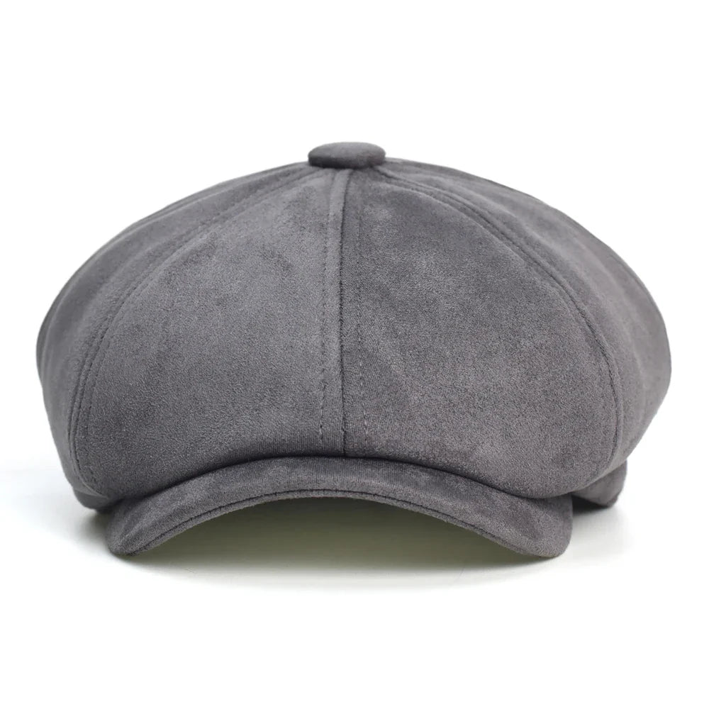 Hayton Suede Newsboy Cap - Timeless Newsboy Silhouette In Suede For Smart Casual Style