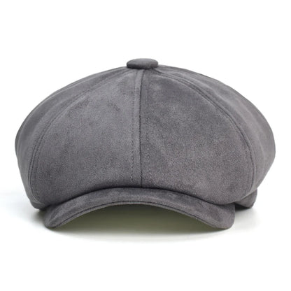 Hayton Suede Newsboy Cap - Timeless Newsboy Silhouette In Suede For Smart Casual Style