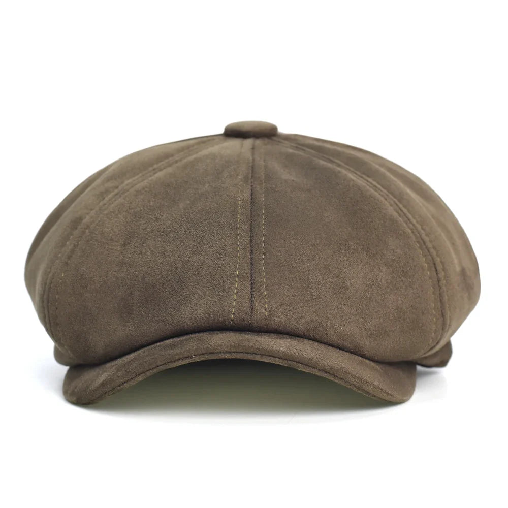 Hayton Suede Newsboy Cap - Timeless Newsboy Silhouette In Suede For Smart Casual Style