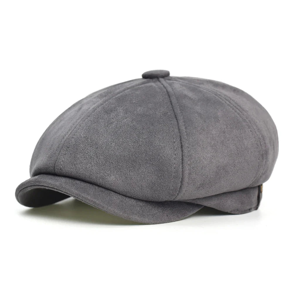 Hayton Suede Newsboy Cap - Timeless Newsboy Silhouette In Suede For Smart Casual Style