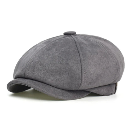 Hayton Suede Newsboy Cap - Timeless Newsboy Silhouette In Suede For Smart Casual Style