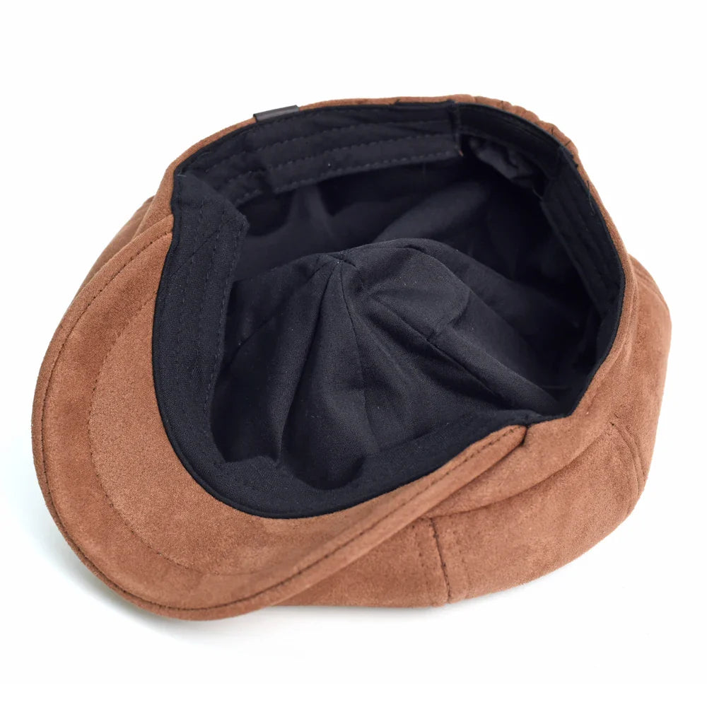 Hayton Suede Newsboy Cap - Timeless Newsboy Silhouette In Suede For Smart Casual Style