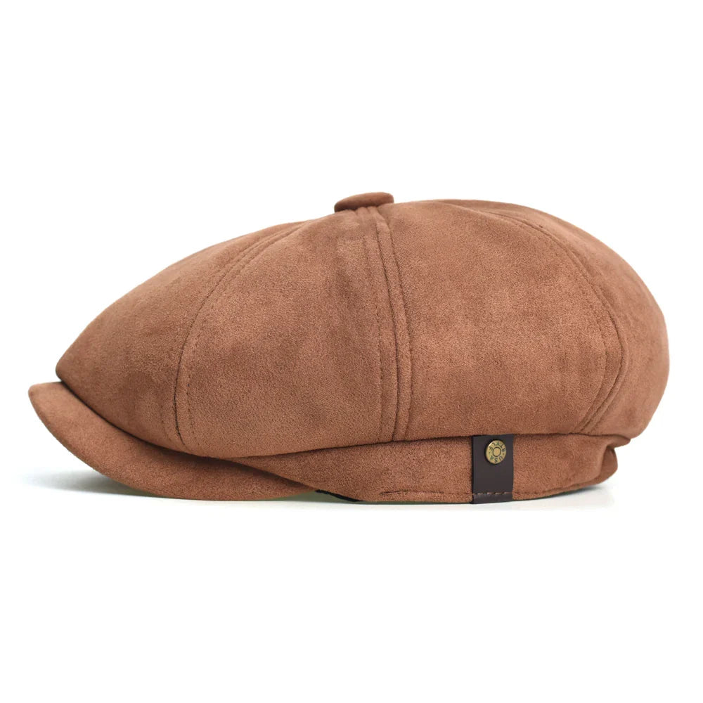 Hayton Suede Newsboy Cap - Timeless Newsboy Silhouette In Suede For Smart Casual Style
