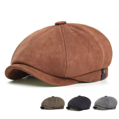 Hayton Suede Newsboy Cap - Timeless Newsboy Silhouette In Suede For Smart Casual Style
