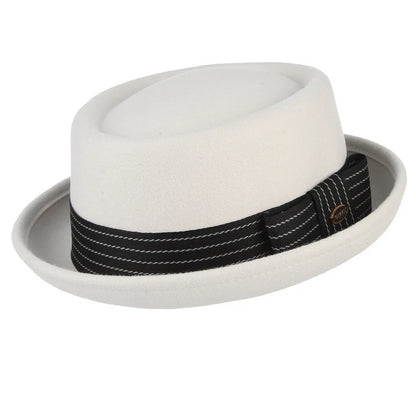 Monaco Blanc Wool Pork Pie Hat – Luxury European Collection
