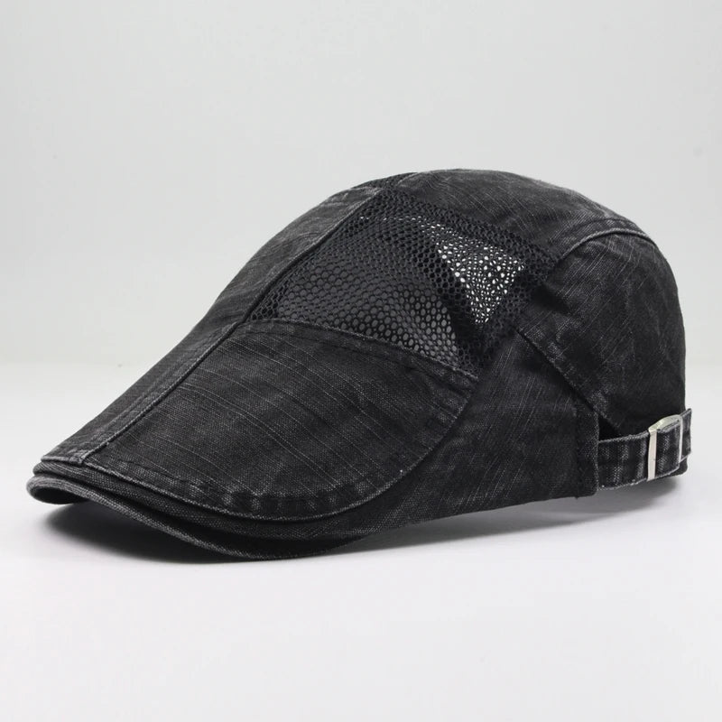 Cotton Mesh Patchwork Ivy Cap | Summer Flat Cap | Urban Caps NZ