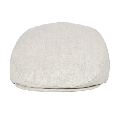 The Como | Herringbone Linen Newsboy Flat Cap | Urban Caps NZ
