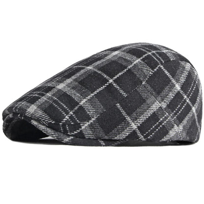 Toulouse Plaid Wool Ivy Cap in Black