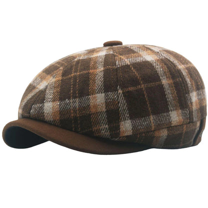 Worcester Plaid Ivy Cap in Orange
