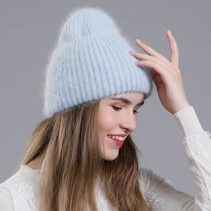 The Davos | Real Rabbit Fur Skullies Beanie | Urban Caps NZ