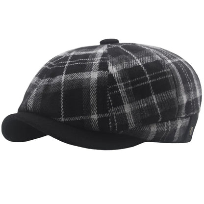 Worcester Plaid Ivy Cap in Black