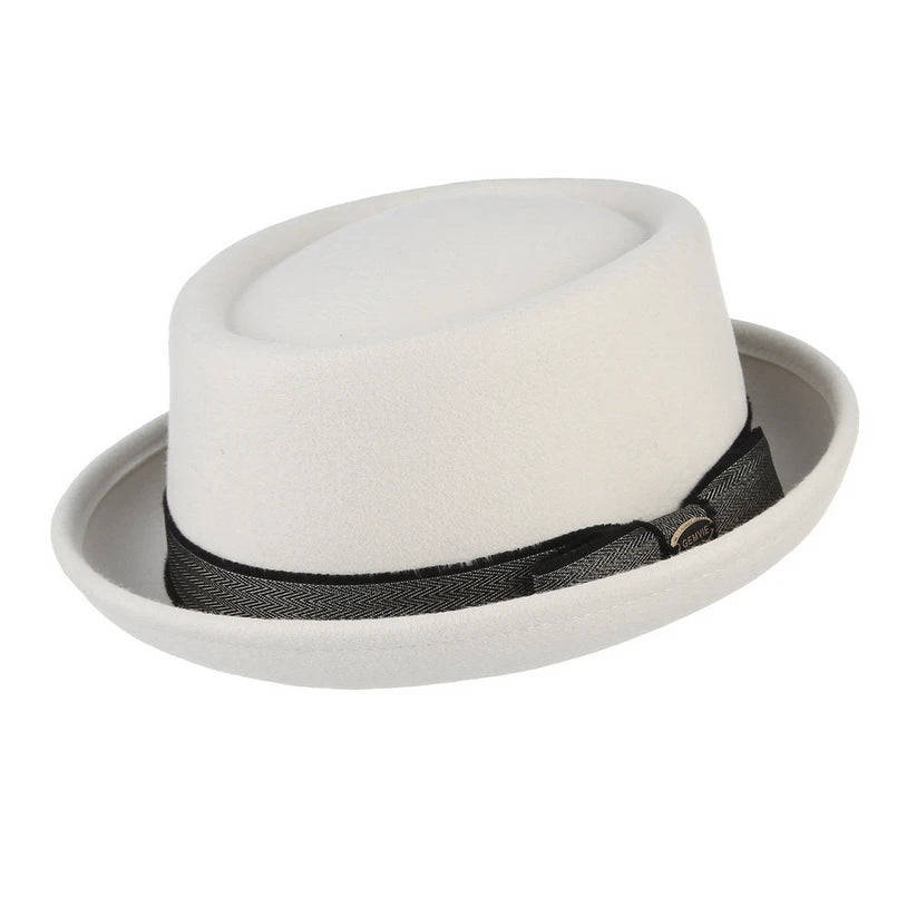 Monaco Blanc Wool Pork Pie Hat – Luxury European Collection