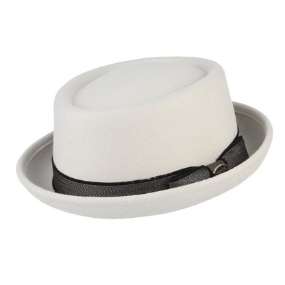 Monaco Blanc Wool Pork Pie Hat – Luxury European Collection