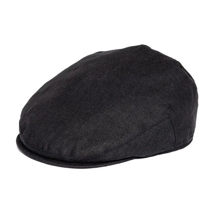 The Ravello | 100% Linen Herringbone Newsboy Flat Cap | Urban Caps NZ