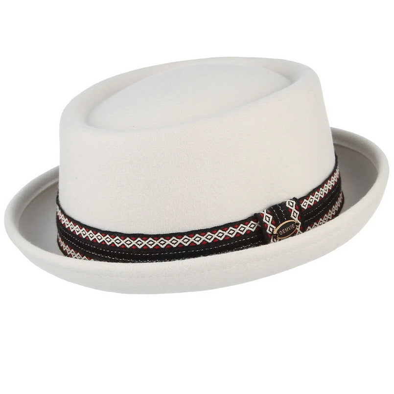 Monaco Blanc Wool Pork Pie Hat – Luxury European Collection