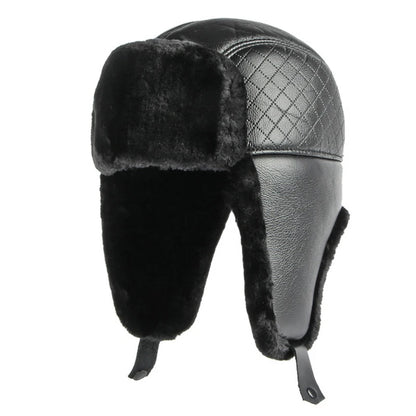 Nuuk Waterproof Leather Trapper Hat in Small Bright Leather