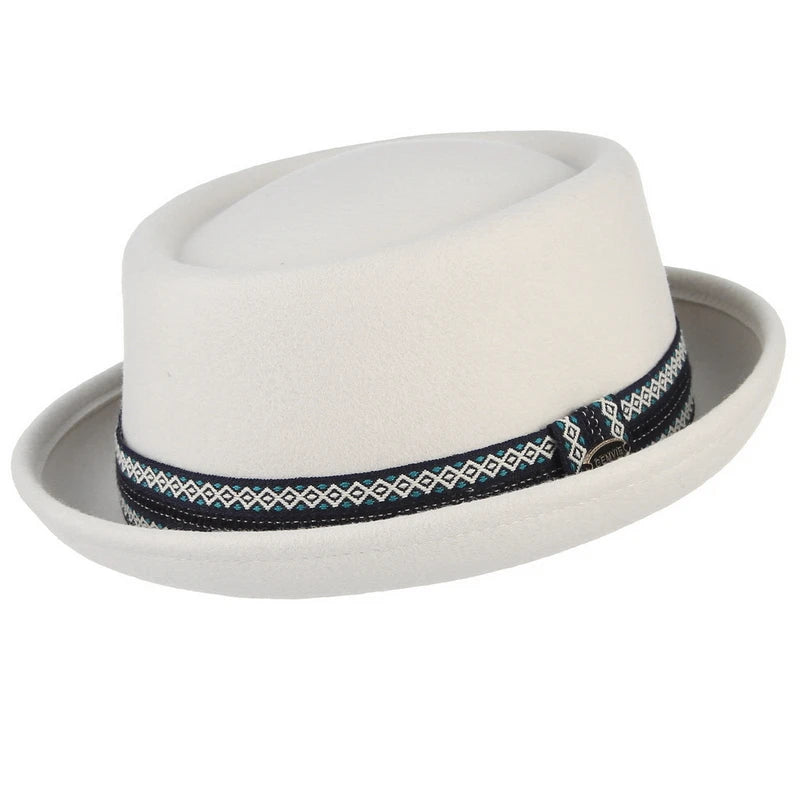 Monaco Blanc Wool Pork Pie Hat – Luxury European Collection