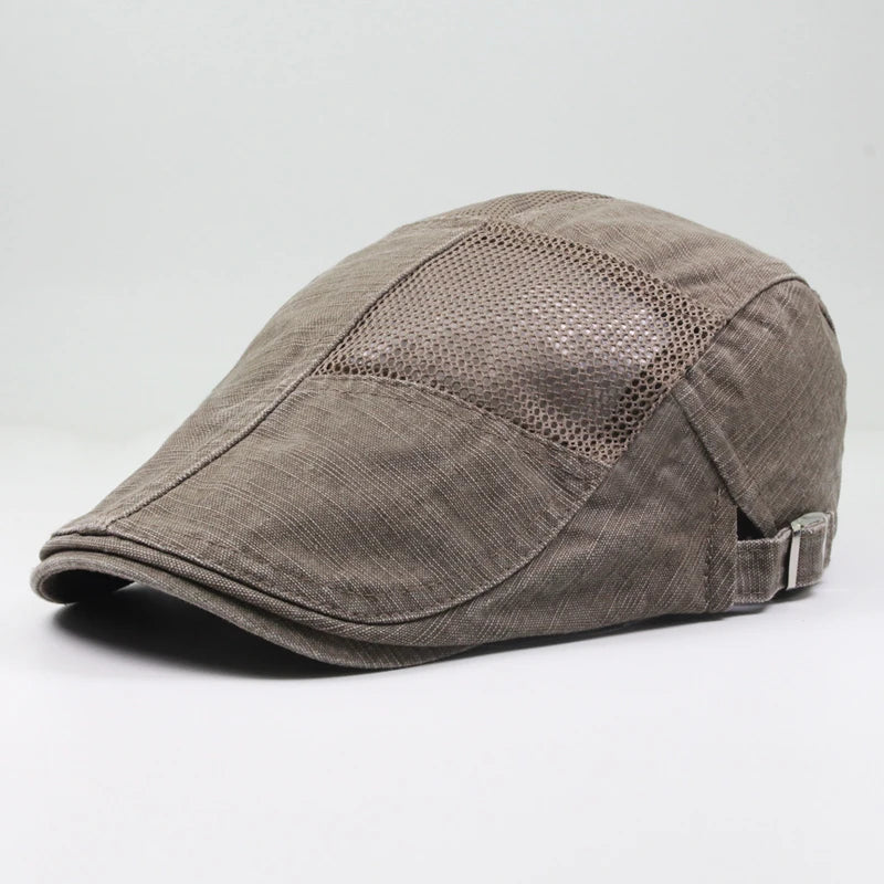 Cotton Mesh Patchwork Ivy Cap | Summer Flat Cap | Urban Caps NZ