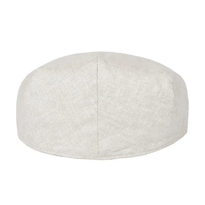 The Como | Herringbone Linen Newsboy Flat Cap | Urban Caps NZ