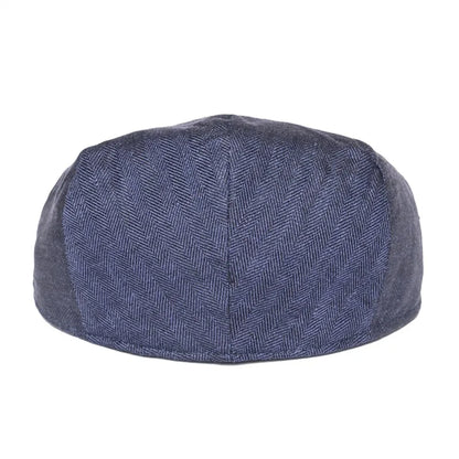 The Ravello | 100% Linen Herringbone Newsboy Flat Cap | Urban Caps NZ