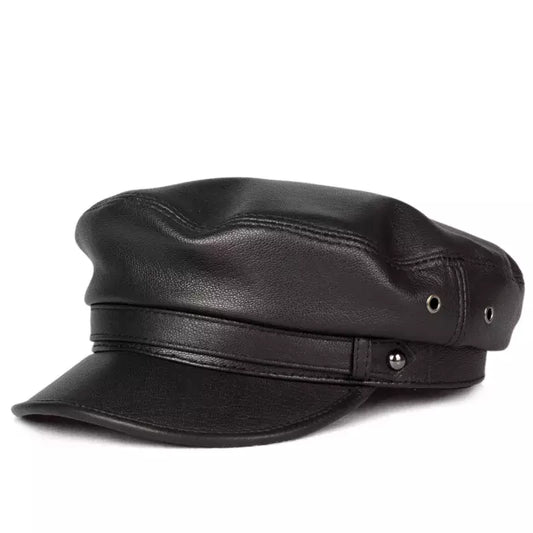 Hooker Genuine Leather Sailor Cap – Premium Captain Hat