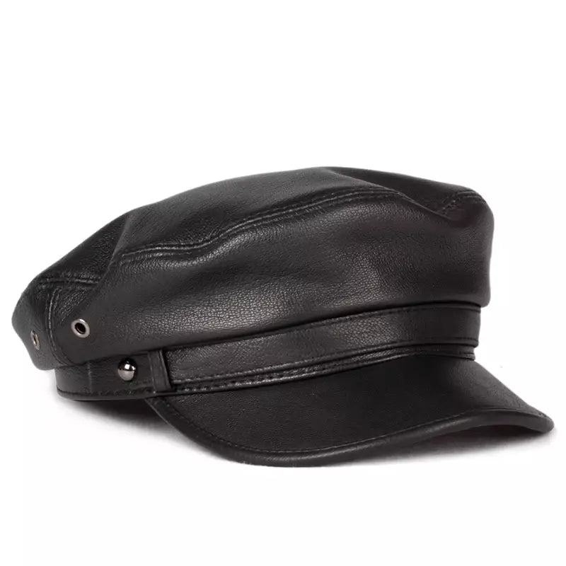 Hooker Genuine Leather Sailor Cap – Premium Captain Hat