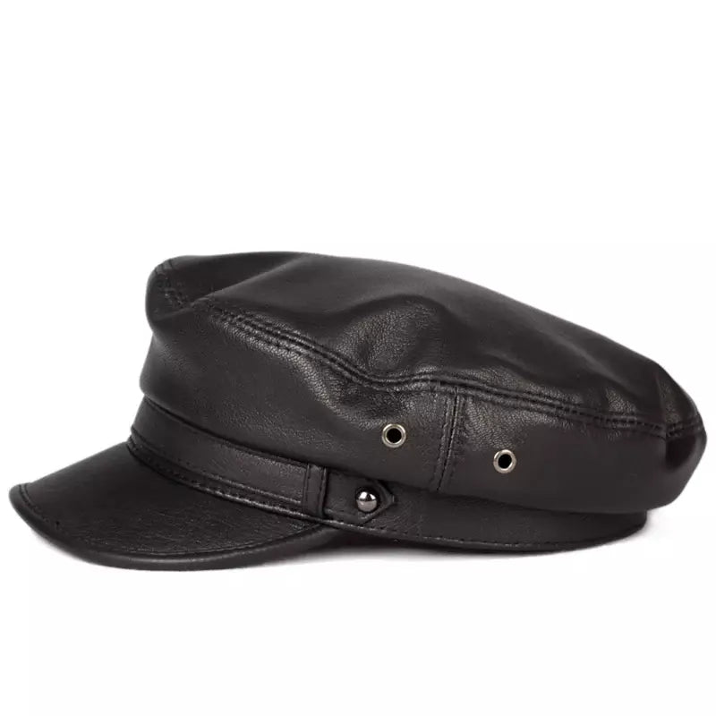 Hooker Genuine Leather Sailor Cap – Premium Captain Hat