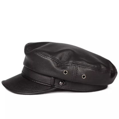 Hooker Genuine Leather Sailor Cap – Premium Captain Hat