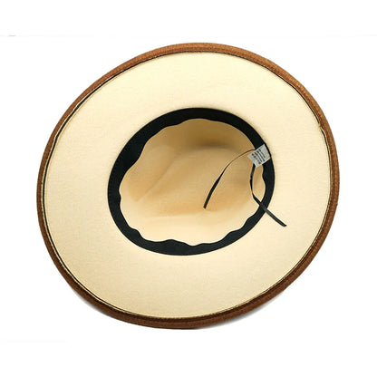 Golden Feather Gradient Fedora Hat - Cotton Material With Gold Feather Gradient Detail