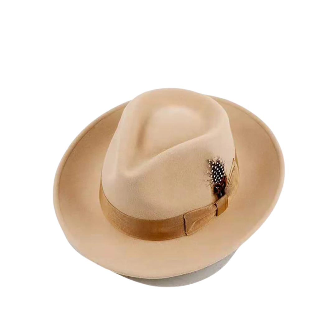 Howard Feathers Wool Fedora Hat - Classic Fedora Style With Pheasant Feather Accents