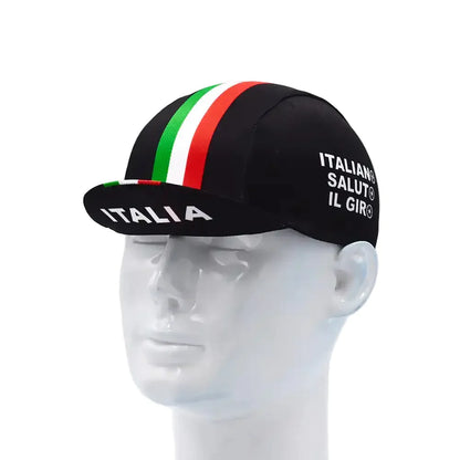 Italian Flag Retro Cycling Cap Lightweight Acrylic One Size Fits 52 to 62 cm