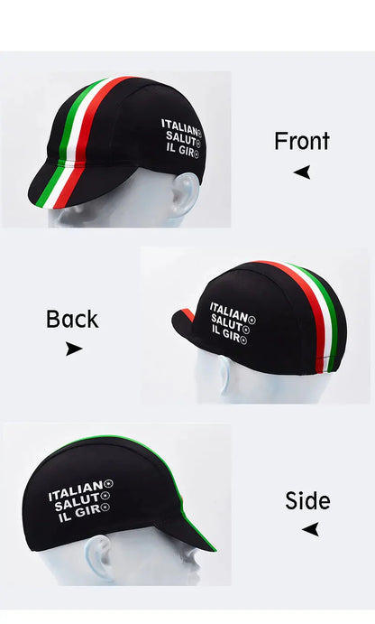 Italian Flag Retro Cycling Cap Lightweight Acrylic One Size Fits 52 to 62 cm