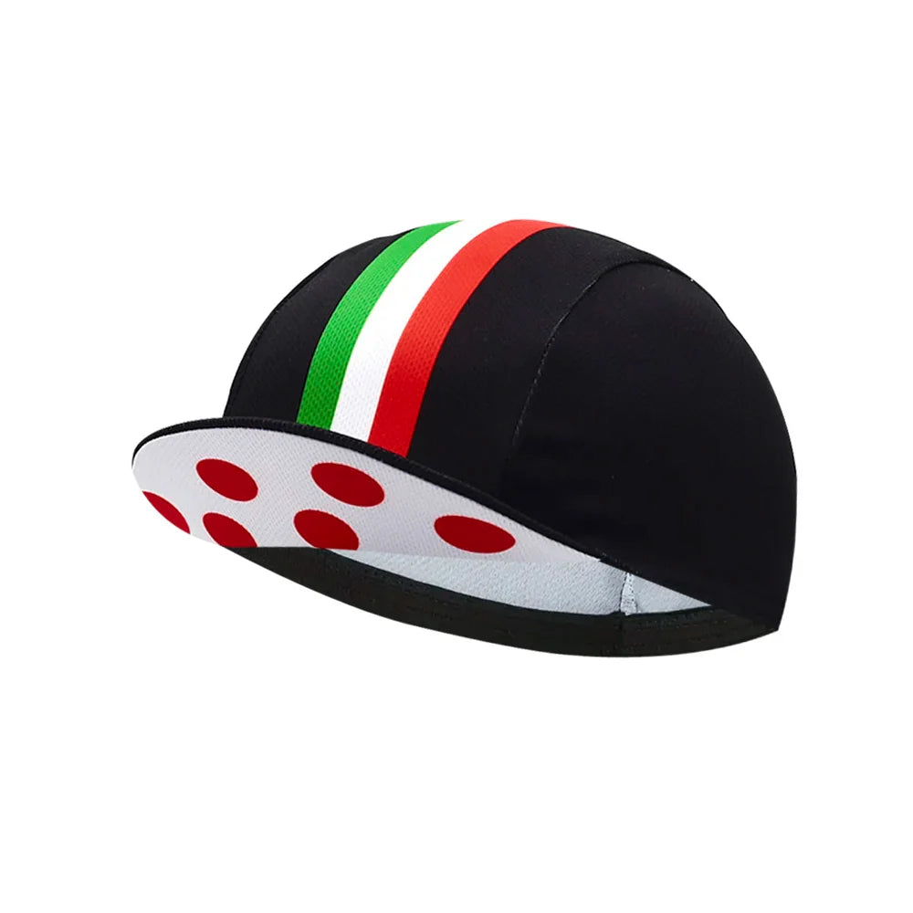 Italian Flag Retro Cycling Cap Lightweight Acrylic One Size Fits 52 to 62 cm