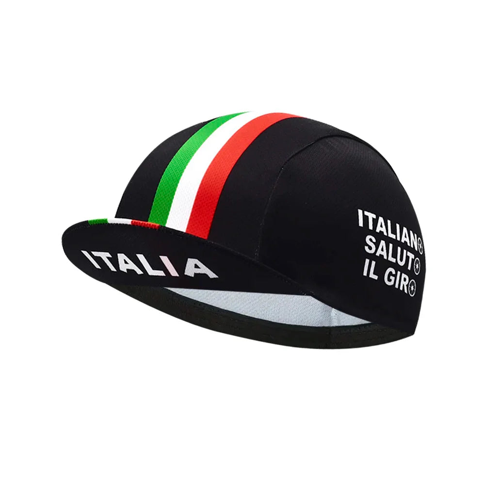 Italian Flag Retro Cycling Cap Lightweight Acrylic One Size Fits 52 to 62 cm