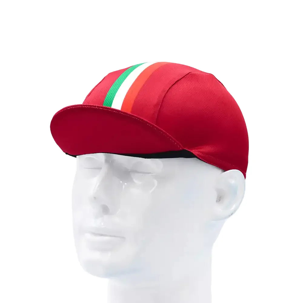 Italian Flag Retro Cycling Cap Lightweight Acrylic One Size Fits 52 to 62 cm