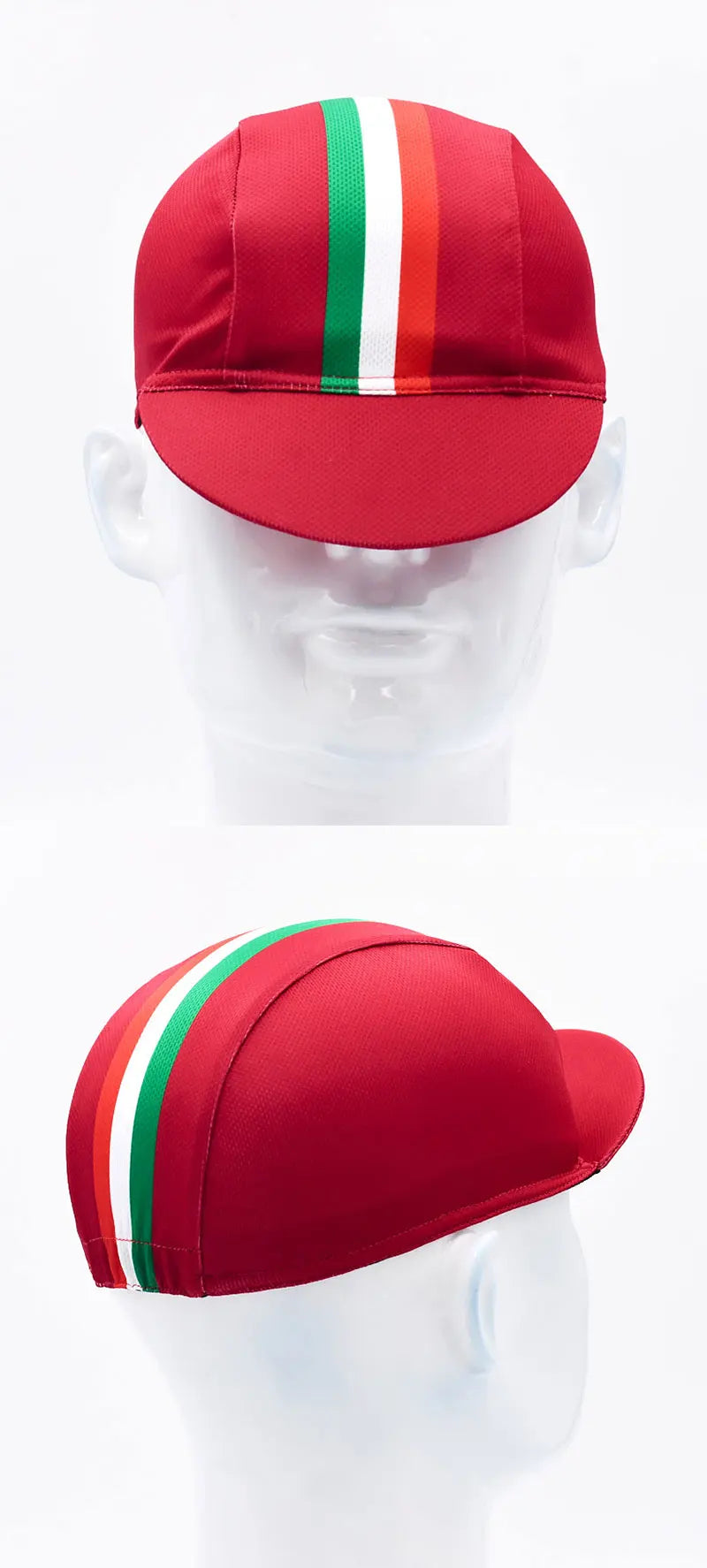 Italian Flag Retro Cycling Cap Lightweight Acrylic One Size Fits 52 to 62 cm
