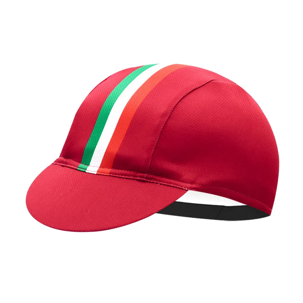 Italian Flag Retro Cycling Cap Lightweight Acrylic One Size Fits 52 to 62 cm