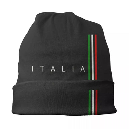 Italian Flag Black Beanie With Sleek Minimal Design - Urban Caps