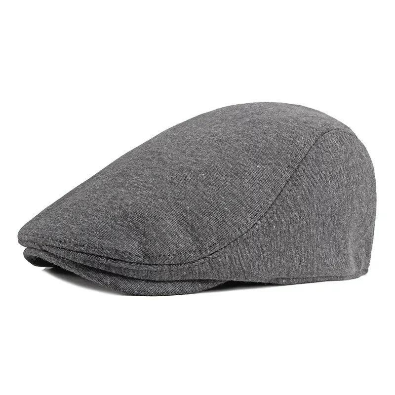 Ivy Classic Flat Cap – Plain Cotton Elastic Fit Everyday Hat