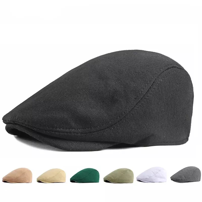 Ivy Classic Flat Cap – Plain Cotton Elastic Fit Everyday Hat