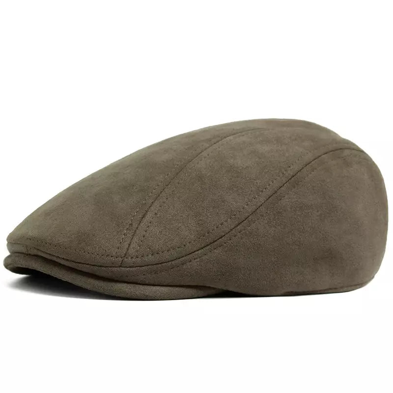 Ivy Suede Flat Cap – Vegan Suede Adjustable Classic Hat
